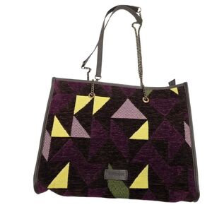 Sukrana goat leather accent tweed style Geometric Patterned Handbag/shoulder bag